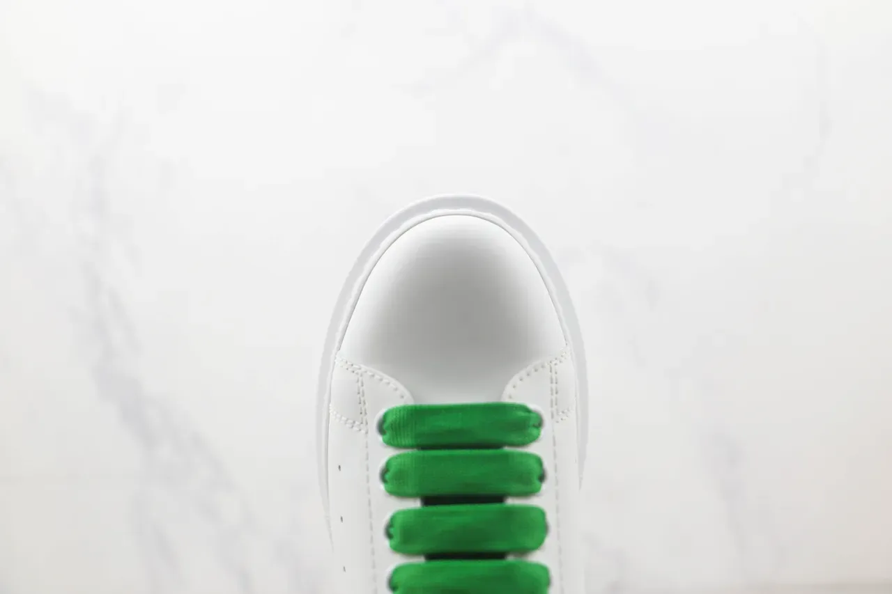 Alexander McQueen Oversized Sneaker White Green Platform Sole Leather Upper Lifestyle Sneakers 6