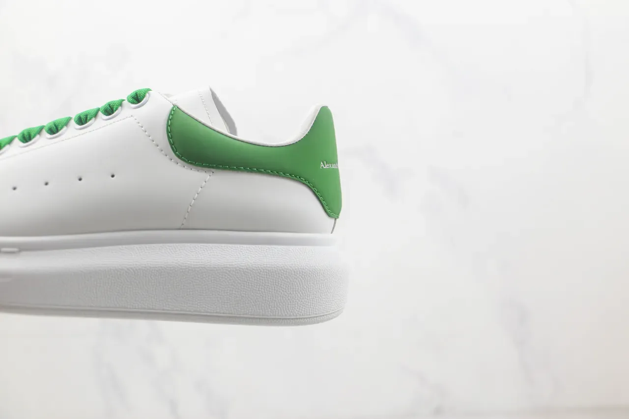 Alexander McQueen Oversized Sneaker White Green Platform Sole Leather Upper Lifestyle Sneakers 7