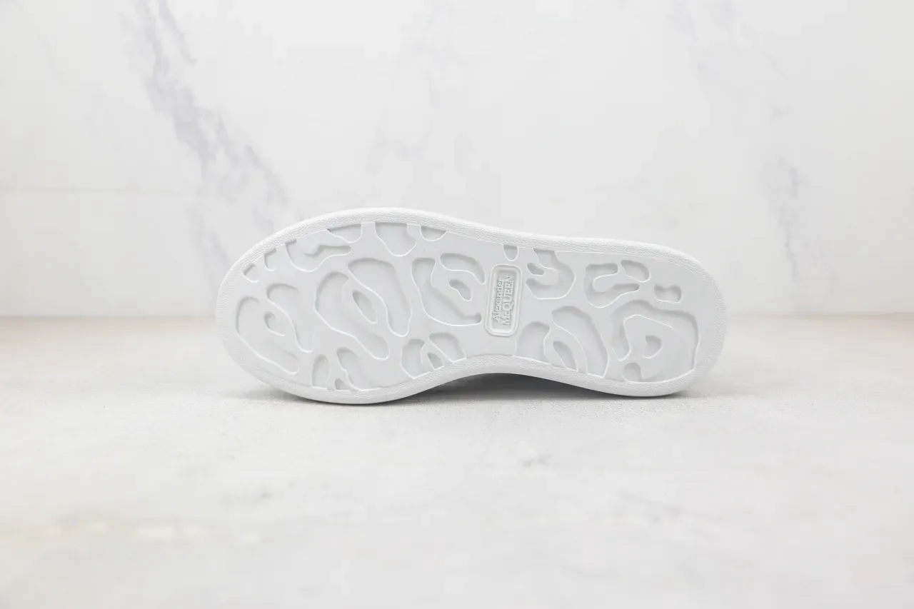 Alexander McQueen Oversized Sneaker White Green Platform Sole Leather Upper Lifestyle Sneakers 8