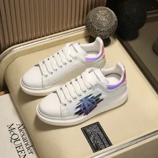 Alexander McQueen Oversized Sneaker White Multicolor Leather Platform Sole Lifestyle Sneakers