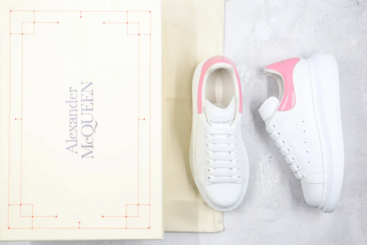 Alexander McQueen Oversized Sneaker White Pink Low-Top Platform Sole Lifestyle Sneakers 8