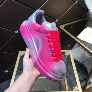 Alexander McQueen Pink Red Oversized Platform Sole Gradient Metallic Upper Lifestyle Sneakers