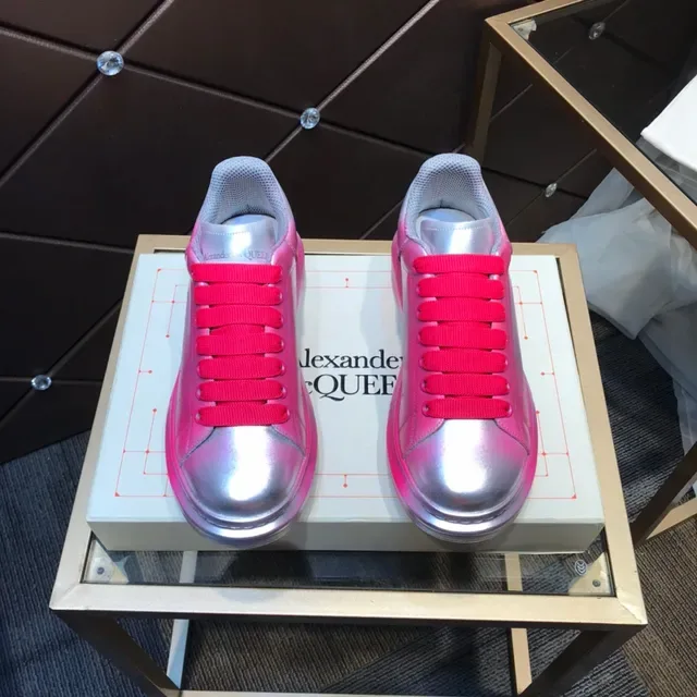 Alexander McQueen Pink Red Oversized Platform Sole Gradient Metallic Upper Lifestyle Sneakers 9