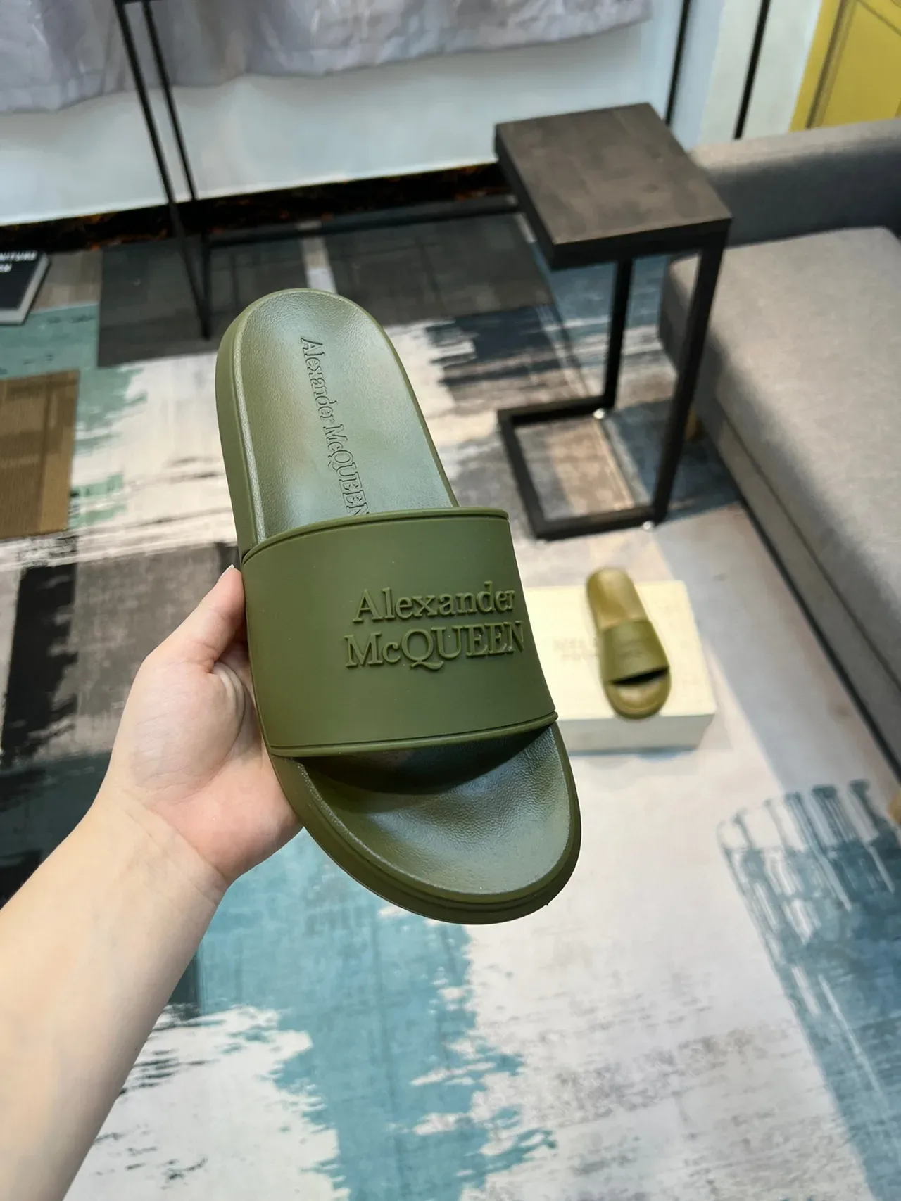 Alexander McQueen Slides Verde Oliva 6