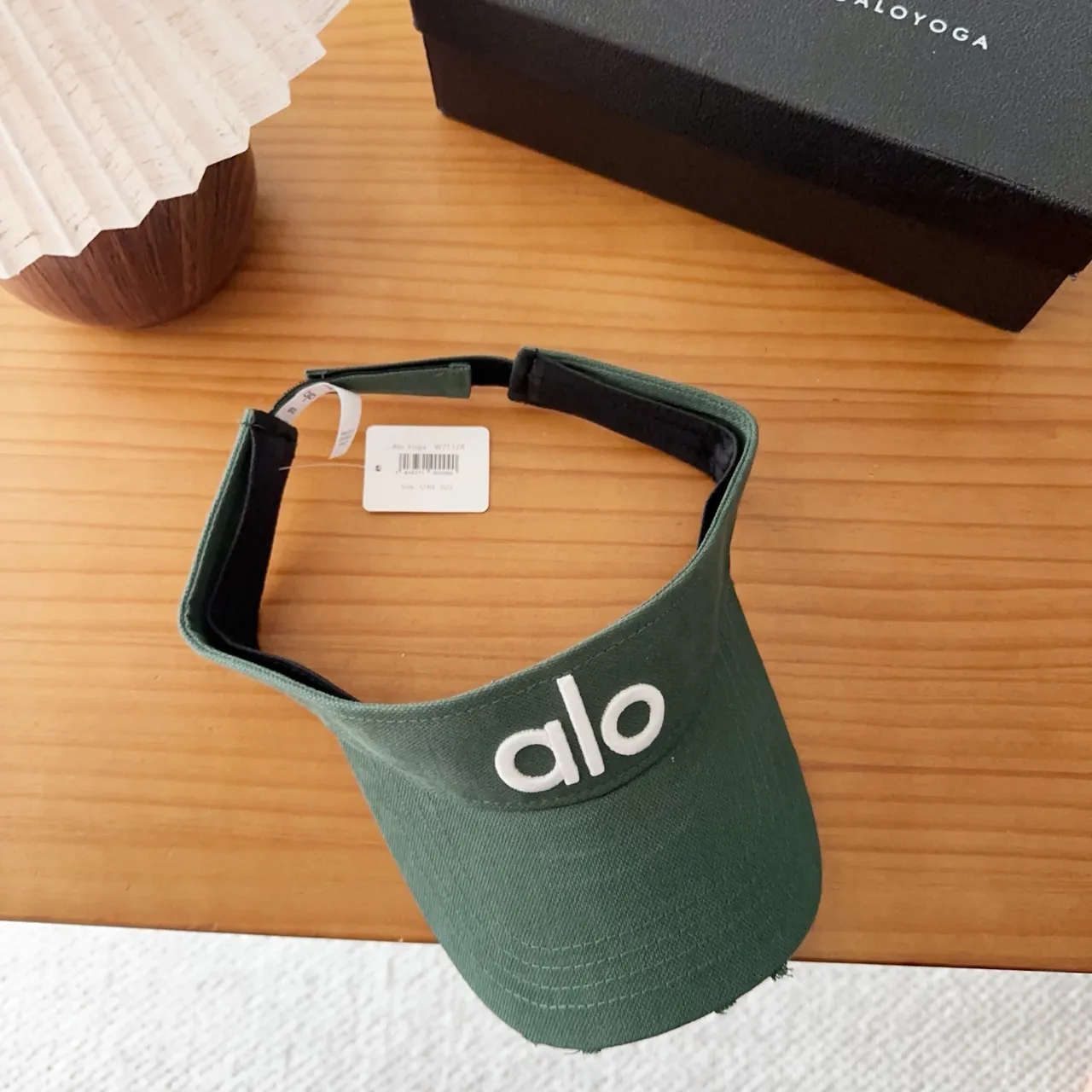 Alo Green White Embroidered Logo Adjustable Strap Baseball Cap 2
