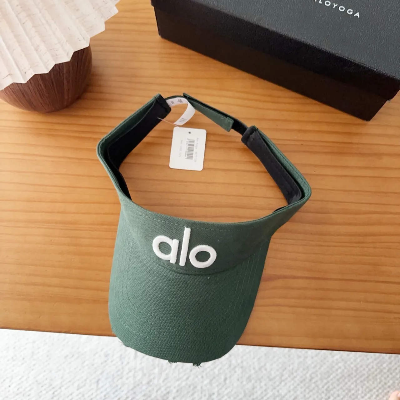 Alo Green White Embroidered Logo Adjustable Strap Baseball Cap 3