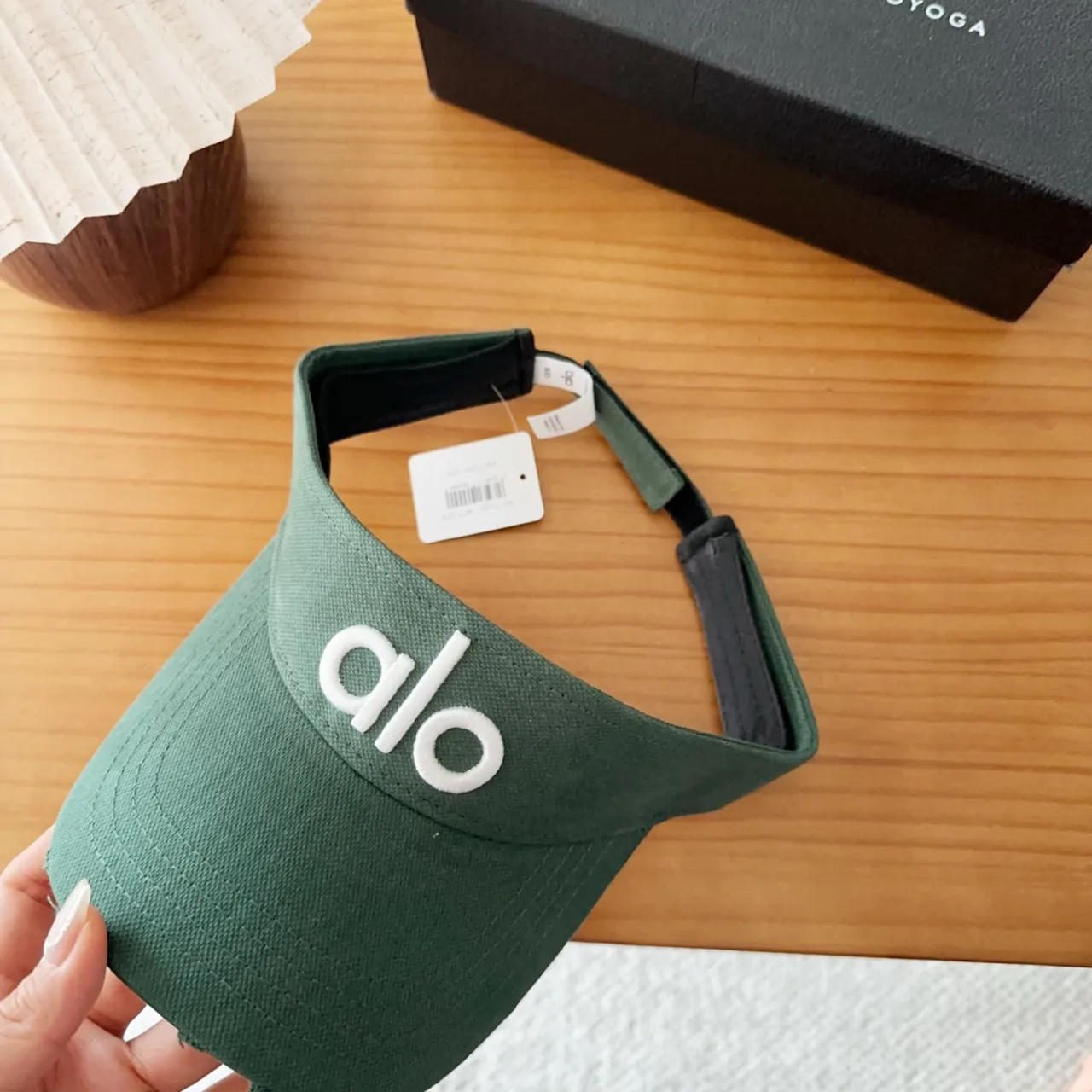 Alo Green White Embroidered Logo Adjustable Strap Baseball Cap 5