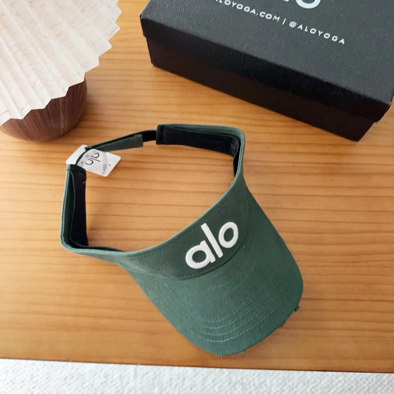 Alo Green White Embroidered Logo Adjustable Strap Baseball Cap 6