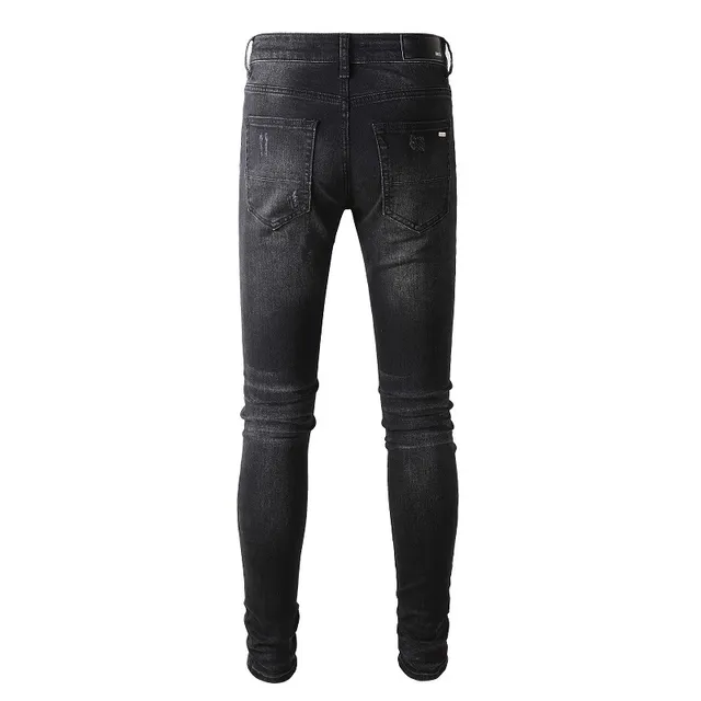 Amiri Black Multicolor Slim-Fit Distressed Jeans 4