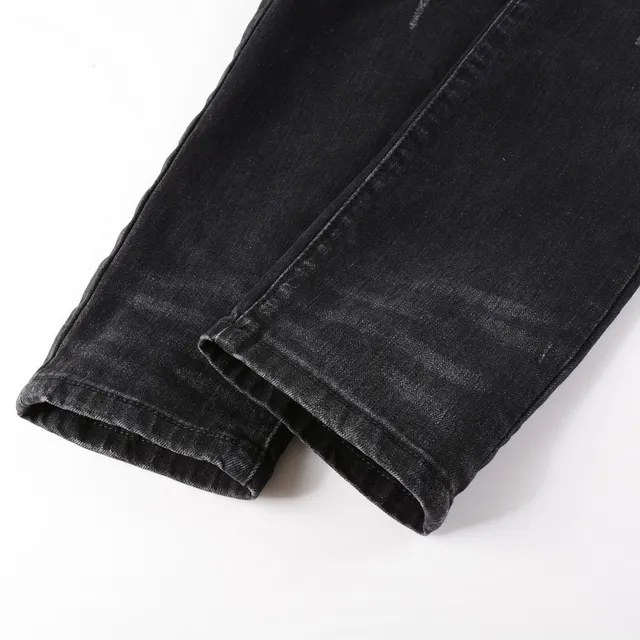 Amiri Black Multicolor Slim-Fit Distressed Jeans 8