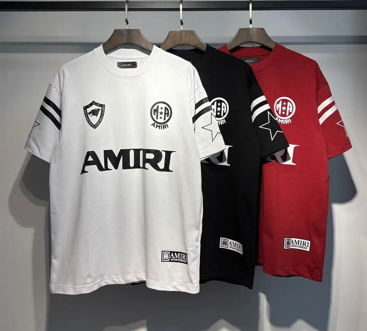 Amiri Black White Crewneck Graphic-Print T-Shirt 4