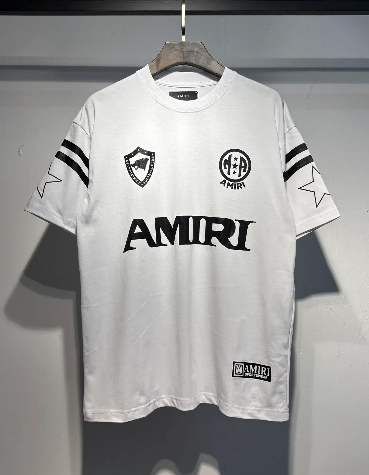 Amiri Black White Crewneck Graphic-Print T-Shirt 6