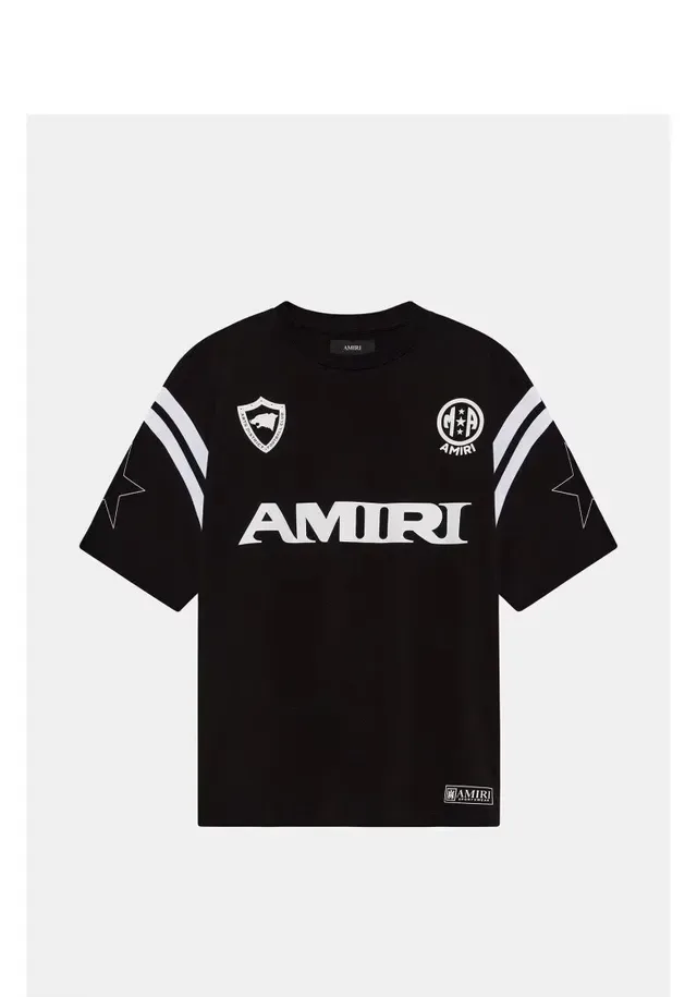 Amiri Black White Crewneck Graphic-Print T-Shirt 7