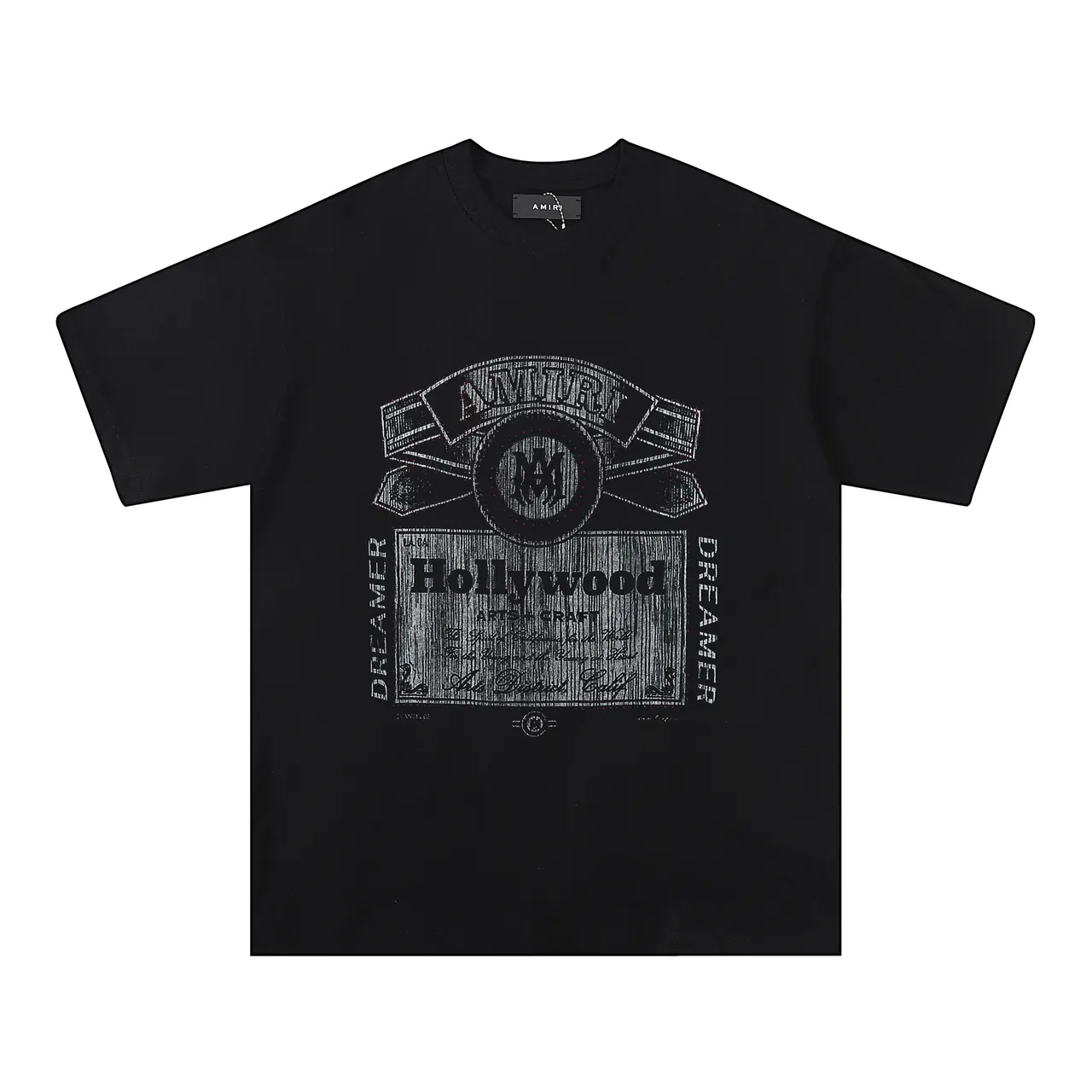 Amiri Black White Graphic Print Vintage Label Aesthetic T-Shirt 8
