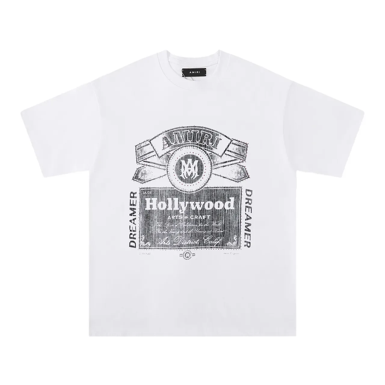 Amiri Black White Graphic Print Vintage Label Aesthetic T-Shirt 10
