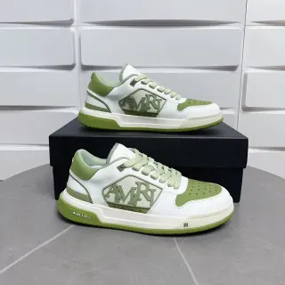 Amiri MA Court White and Olive Green Lifestyle Sneakers