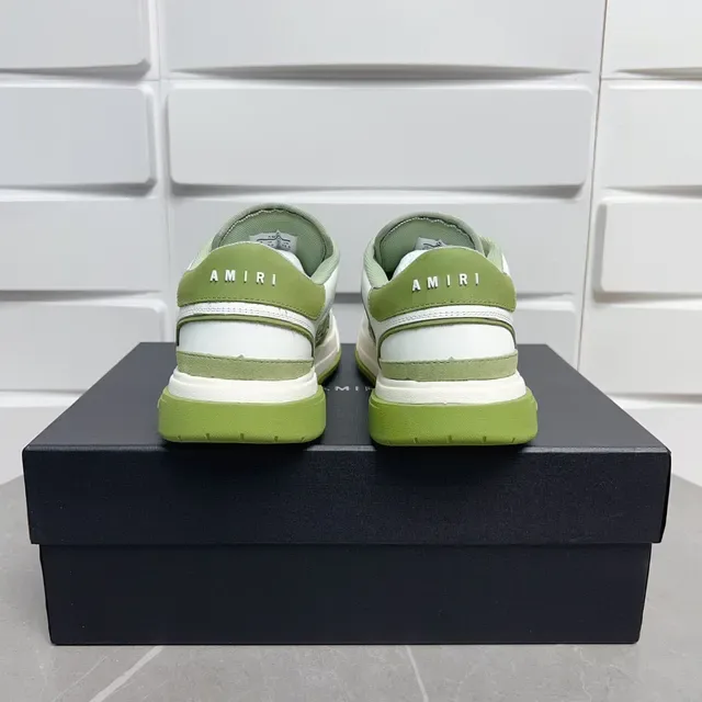 Amiri MA Court White and Olive Green Lifestyle Sneakers 5