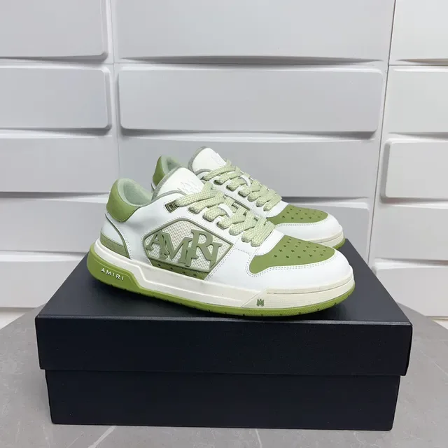 Amiri MA Court White and Olive Green Lifestyle Sneakers 6