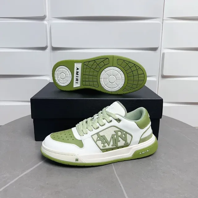 Amiri MA Court White and Olive Green Lifestyle Sneakers 7