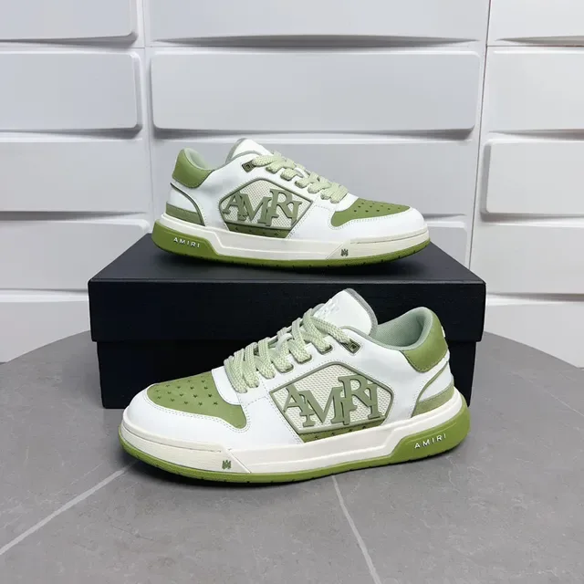 Amiri MA Court White and Olive Green Lifestyle Sneakers 8