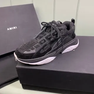 Amiri Skel Top Black White Multi-Material Upper Sculpted Midsole Chunky Sneakers