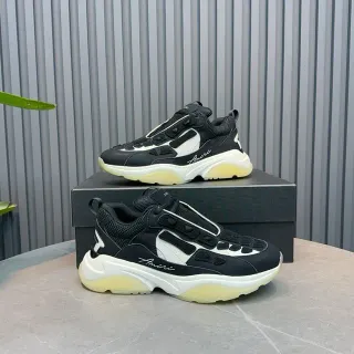 Amiri Skel Top Black White Pale Yellow Chunky Sneakers
