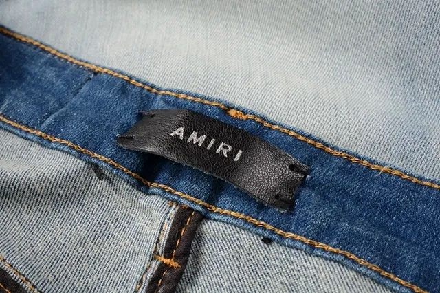 Amiri Skel Top Blue Multicolor Slim-Fit Distressed Knee Jeans 15