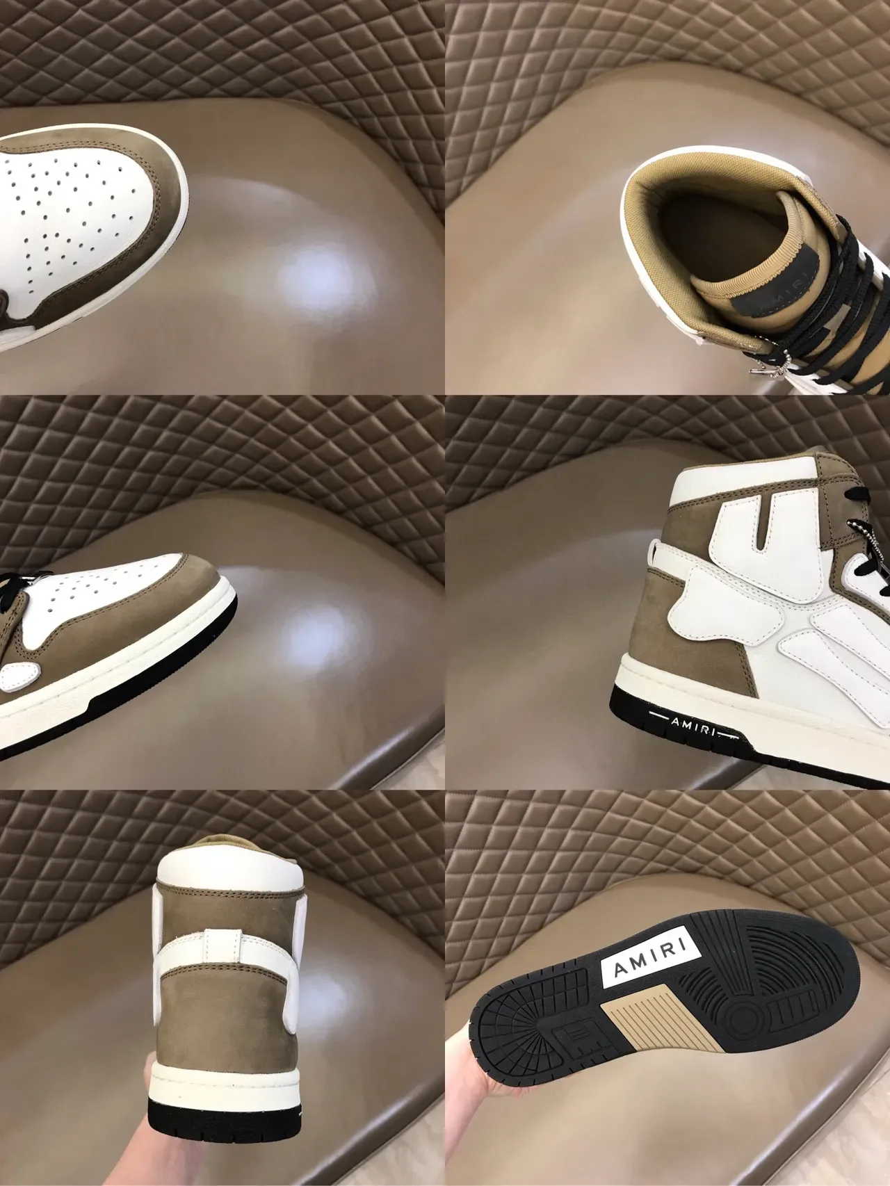 Amiri Skel Top High Olive and White Lifestyle Sneakers 2