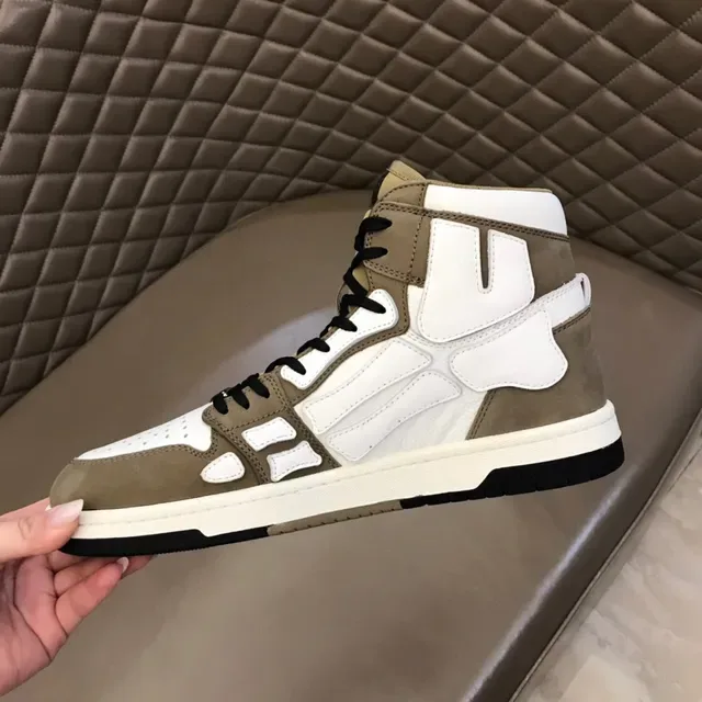 Amiri Skel Top High Olive and White Lifestyle Sneakers 3