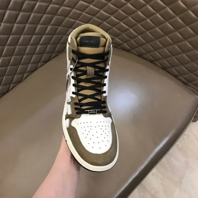 Amiri Skel Top High Olive and White Lifestyle Sneakers 4
