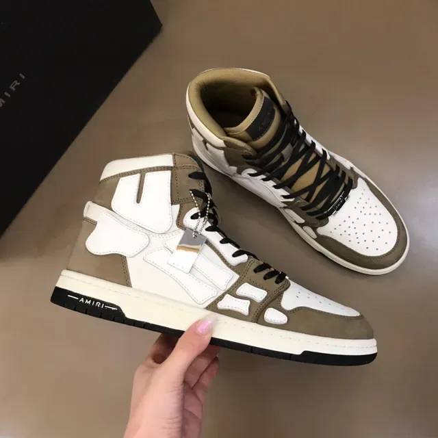 Amiri Skel Top High Olive and White Lifestyle Sneakers 7