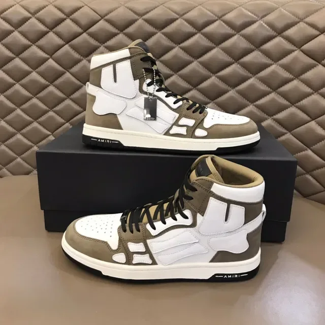 Amiri Skel Top High Olive and White Lifestyle Sneakers 8