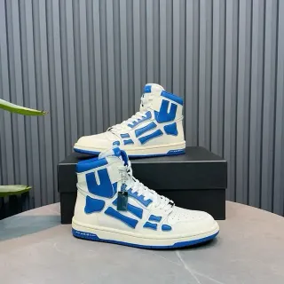 Amiri Skel Top High White and Blue Lifestyle Sneakers