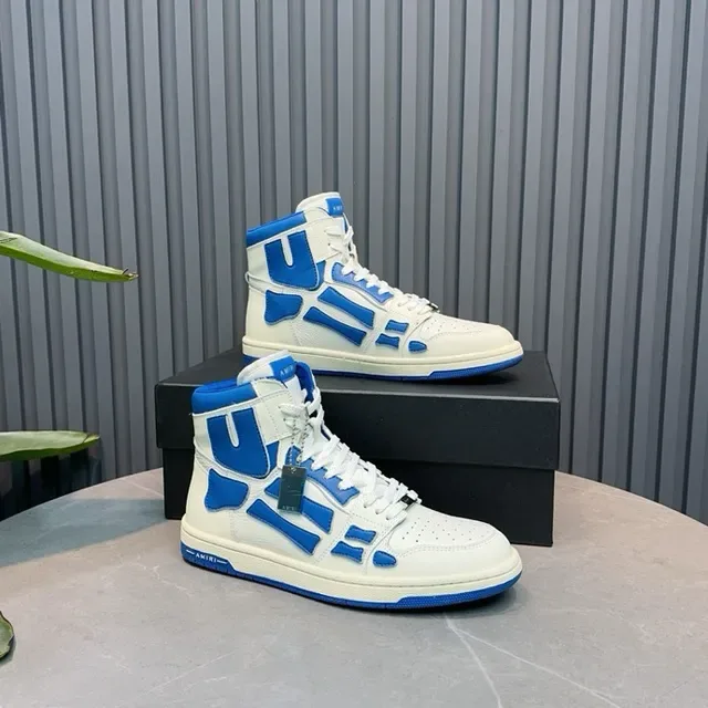 Amiri Skel Top High Blanc et Bleu chaussures lifestyle 3