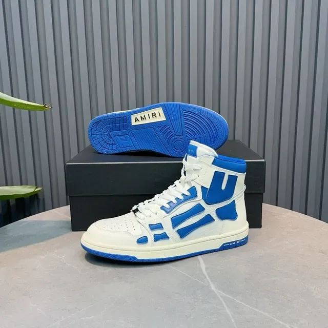 Amiri Skel Top High Blanc et Bleu chaussures lifestyle 4