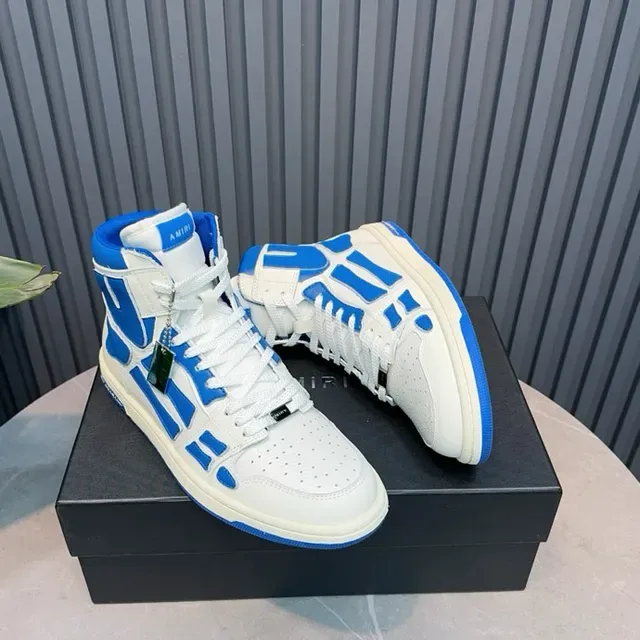 Amiri Skel Top High Blanc et Bleu chaussures lifestyle 5
