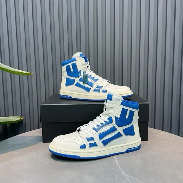 Amiri Skel Top High Blanc et Bleu chaussures lifestyle 6