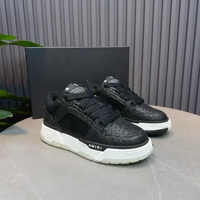 Amiri Skel Top Low Black Glitter Lifestyle Sneakers 5