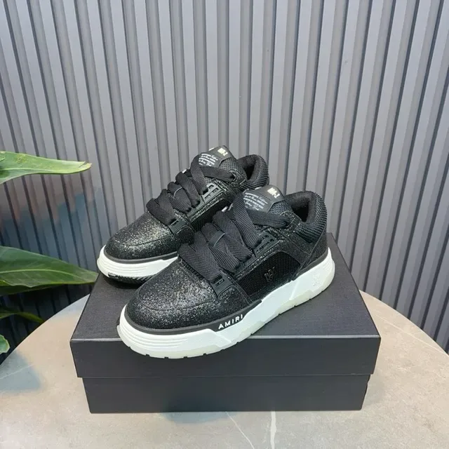 Amiri Skel Top Low Black Glitter Lifestyle Sneakers 8