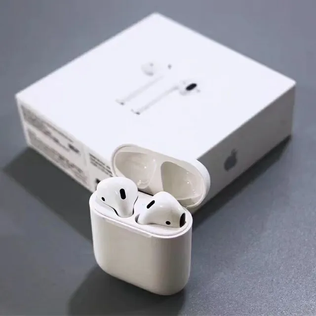 Apple Blanco Compacto Estilo Tallo Brillante Plástico Estuche Auriculares TWS 2