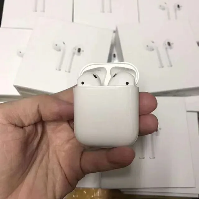 Apple Blanco Compacto Estilo Tallo Brillante Plástico Estuche Auriculares TWS 4