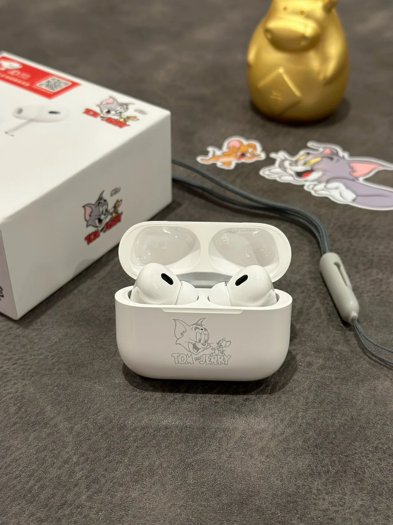 Apple أبيض رمادي تصميم ساقي إنهاء مطفي TWS سماعات أذن 6