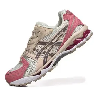 ASICS Beige Pink Mesh And Synthetic Overlay Construction Asymmetrical Lacing System Lifestyle Sneakers