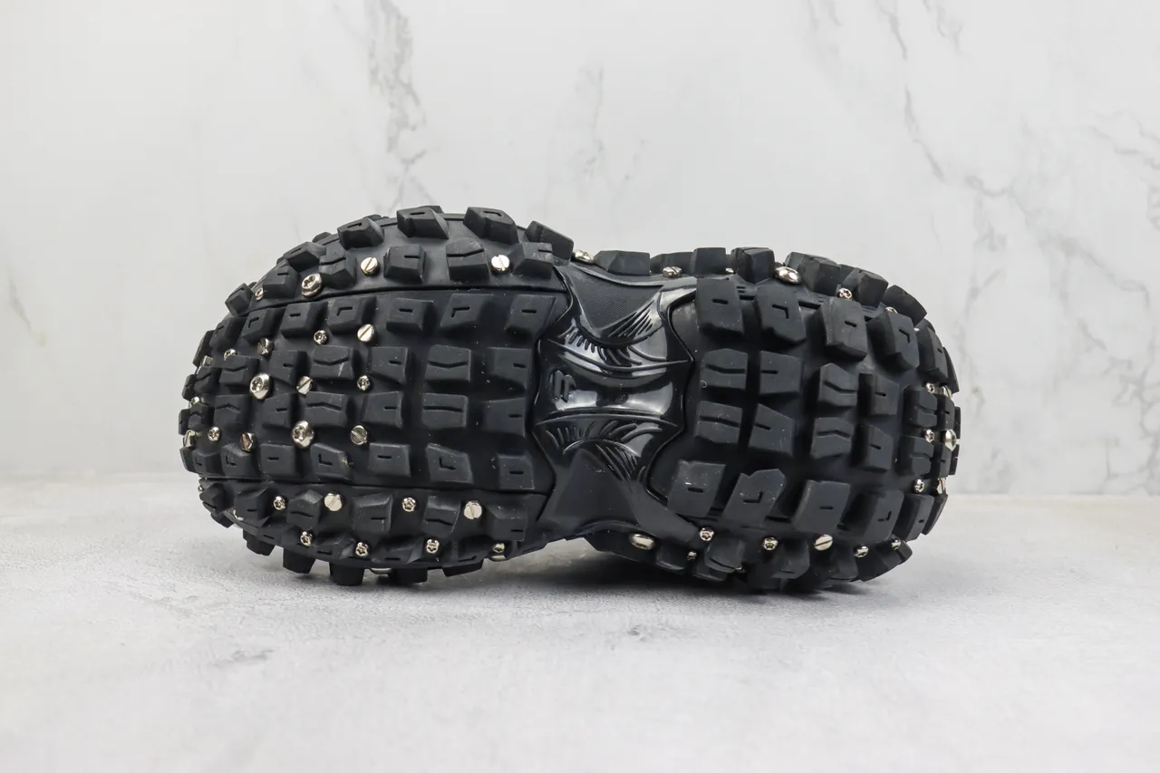 ASICS Black Silver Mesh And Synthetic Upper Oversized Rugged Outsole Chunky Sneakers 8