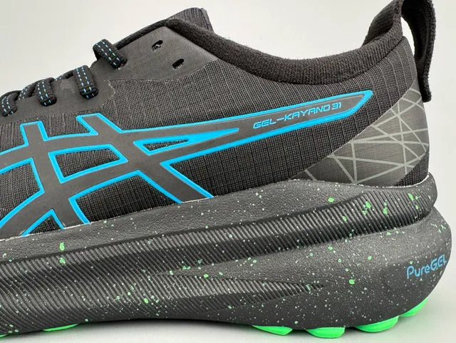 ASICS Gel-Kayano 31 أسود, أزرق, أخضر نيون أحذية جري 2