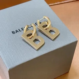 Balenciaga Pendientes Aro B Letter Motivo Dorado