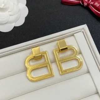 Balenciaga BB Logo Dorado Double-B Pendientes