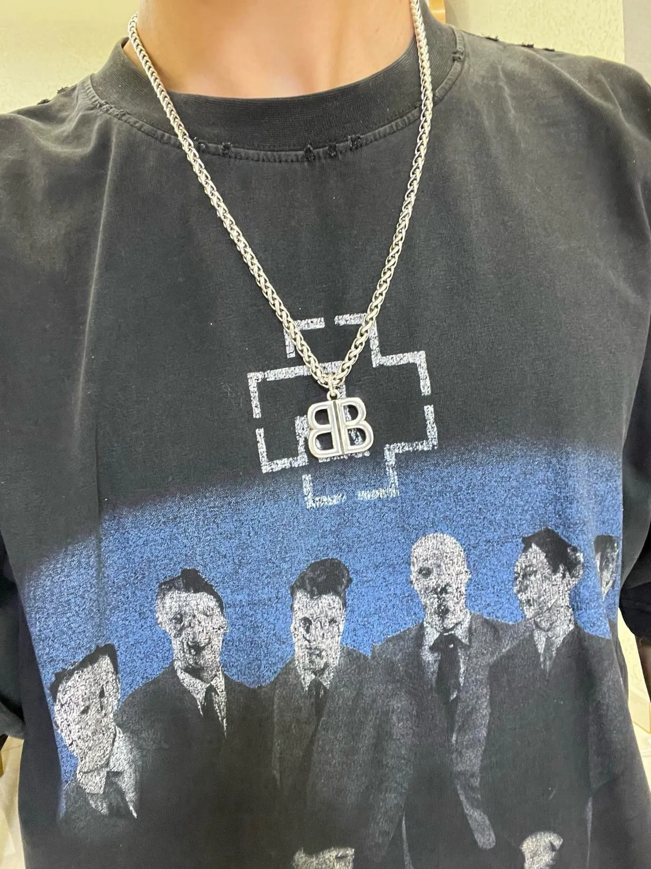 Balenciaga BB Logo Silver Chain Necklace 2