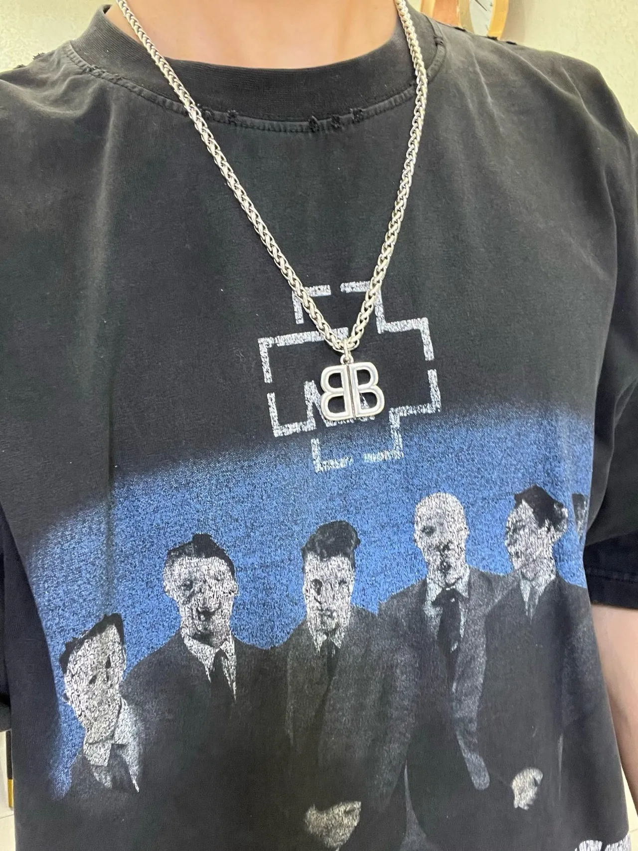 Balenciaga BB Logo Silver Chain Necklace 8