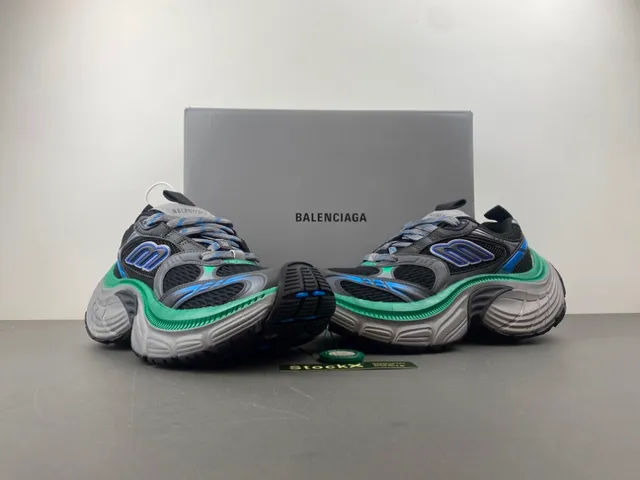 Balenciaga Black Green Oversized Silhouette Multi-Layered Midsole Chunky Sneakers 13